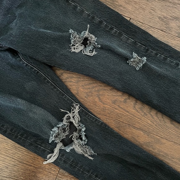 Levi’s 501 Skinny jeans distressed black sz 25 - Picture 3 of 7